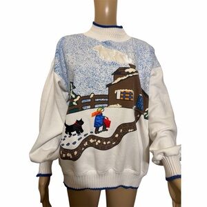 Vintage E.b sport Cozy Winter Scene Sweater